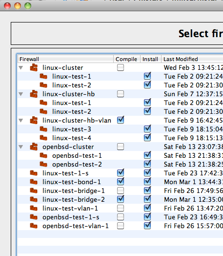 Compiling all cluster and firewall objects.