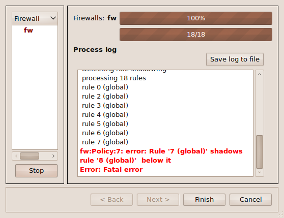 Compile status messages.