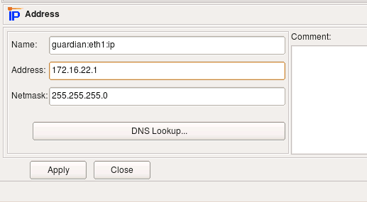 Edit the Network Address.