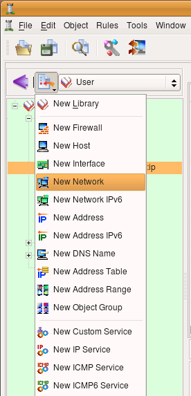 Creating a New Network Object.