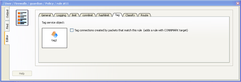 Configuring the Tag Action
