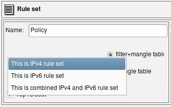 IPv4/IPv6 Rule Set Configuration.