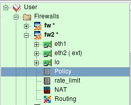 A Firewall Object with Two Policy Rule Sets.