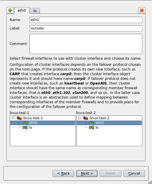 Choosing a Template Firewall Object