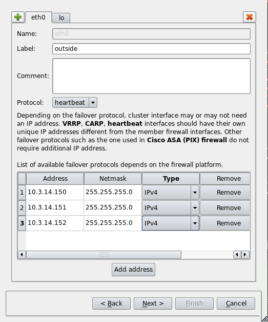 Changing the IP Address of the Firewall Object