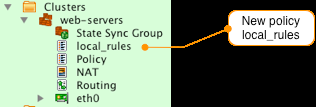 Cluster Object web-servers with New Policy local_rules.