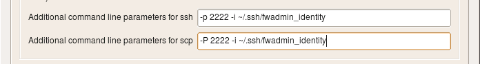 Configuring ssh and scp to use alternate port and alternate identity file.