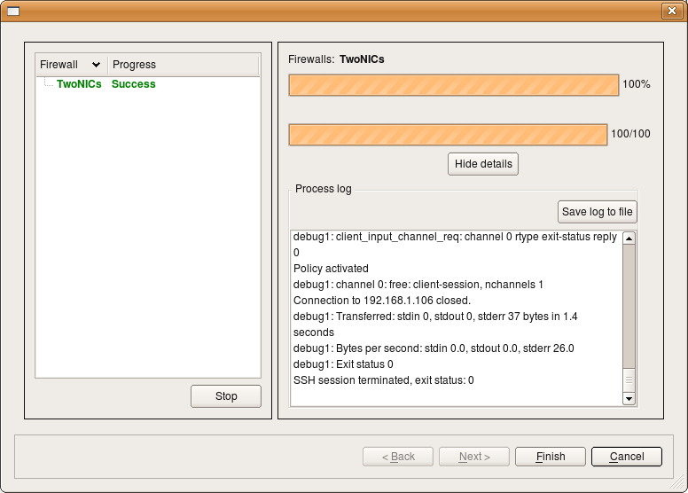 Installation status.