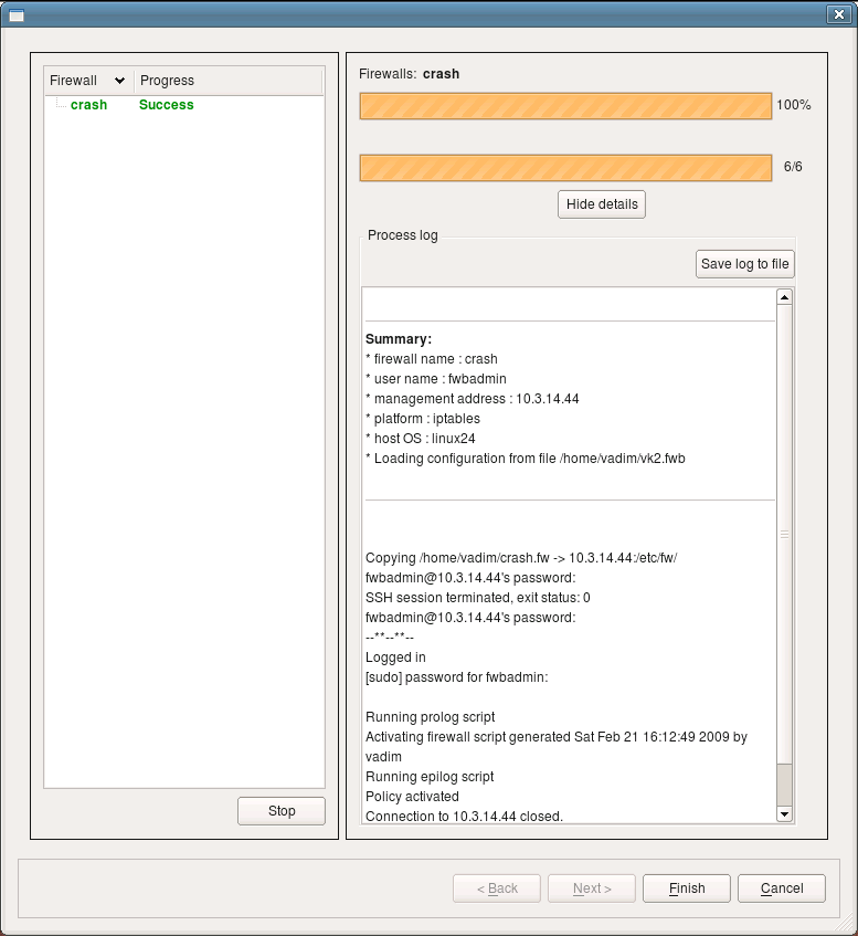 Successful installation session.
