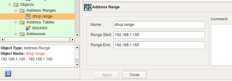 The Address Range Object