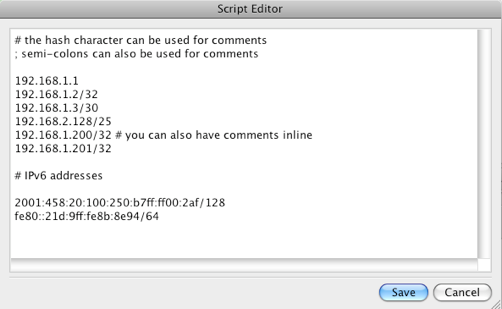 Address Table Text File