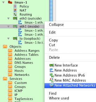 Figure 5.36. Adding Attached Network Object to Interface eth1
