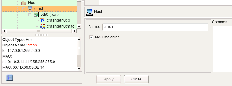 Figure 5.41. The Host Object with Address and Physical Address