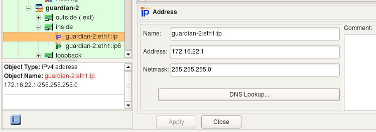 Figure 5.29. IPv4 Address Object Assigned to an Interface